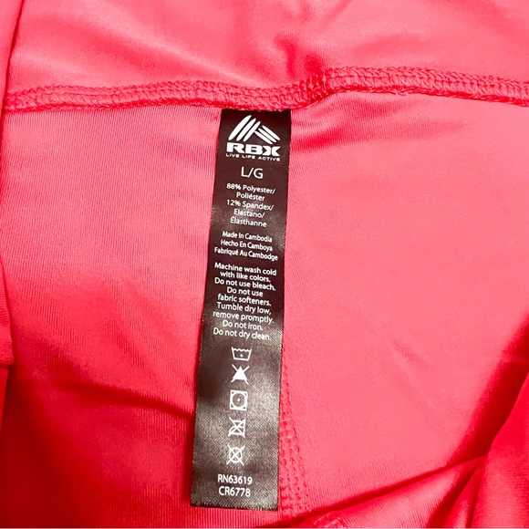 RBX HI RISE PINK CAPRI LEGGINGS with SIDES INSERTS - Picture 6 of 9